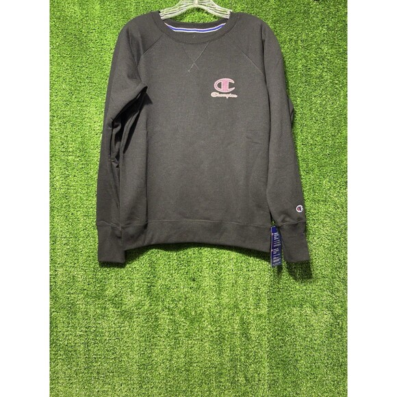 NWT Champion Pullover Crewneck Sweatshirt Houndstooth Logo Women’s Size Small - Picture 1 of 5